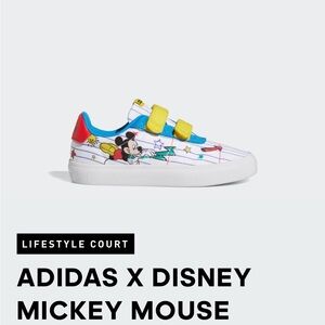 Like new kids 12.5 Adidas Mikey mouse Disney sneakers.